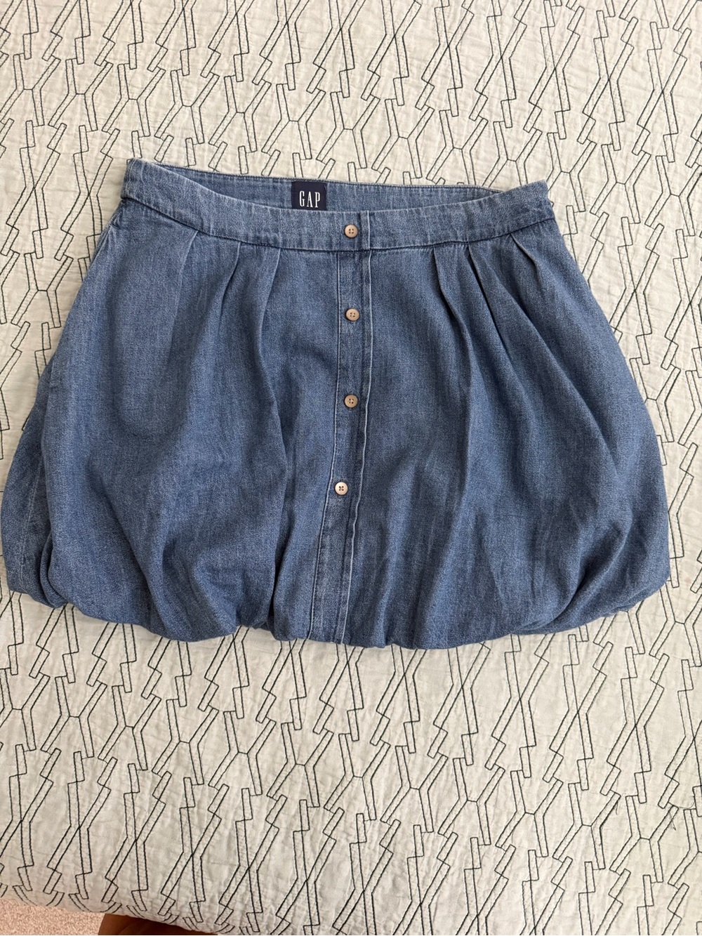 GAP Blue Denim A-Line Bubble Skirt